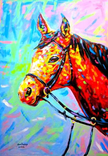 Painting titled "Horse Mouth" by Olaoluwa Smith, Original Artwork, Acrylic