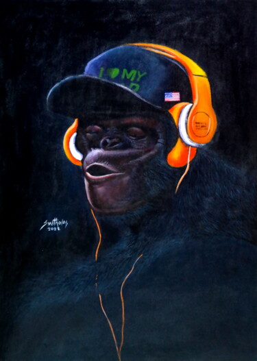 Painting titled "Hear No Evil" by Olaoluwa Smith, Original Artwork, Acrylic