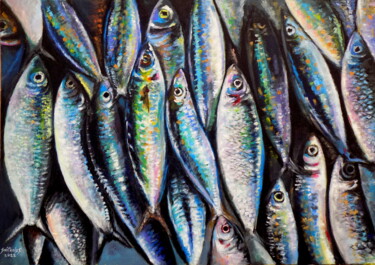 Peinture intitulée "Fish Study" par Olaoluwa Smith, Œuvre d'art originale, Acrylique