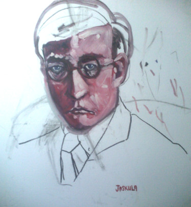 Peinture intitulée "Portrait de Dmitri…" par Oldrich Jaskula, Œuvre d'art originale, Huile
