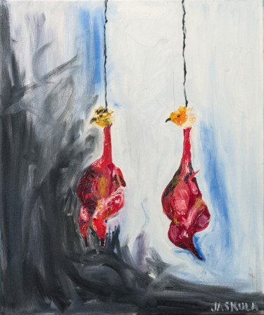 Peinture intitulée "Petites volailles p…" par Oldrich Jaskula, Œuvre d'art originale, Huile