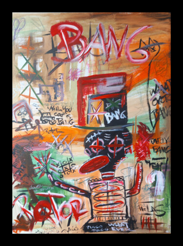Painting titled "Bang" by Ole Müller, Original Artwork, Acrylic