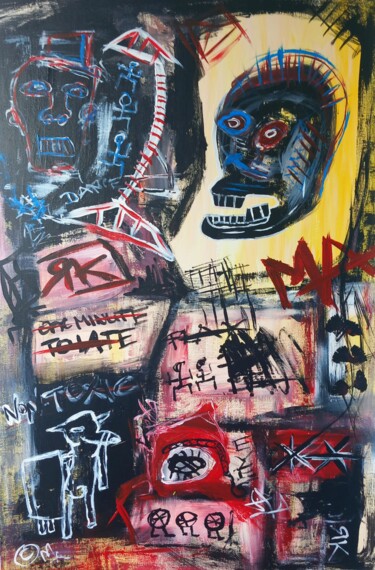 Painting titled "Non Toxic" by Ole Müller, Original Artwork, Acrylic Mounted on Wood Stretcher frame