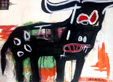 Pintura intitulada "The Bull" por Ole Müller, Obras de arte originais, Acrílico Montado em Armação em madeira