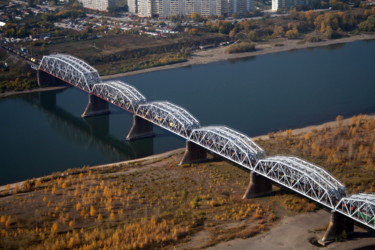 Photography titled "Ob-river bridge.jpg" by Oleg Abaimov, Original Artwork