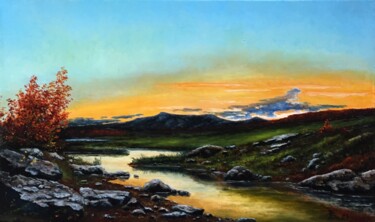 Painting titled "The evening" by Oleg Baulin, Original Artwork, Oil