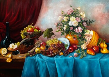 Painting titled "French still life" by Oleg Baulin, Original Artwork, Oil