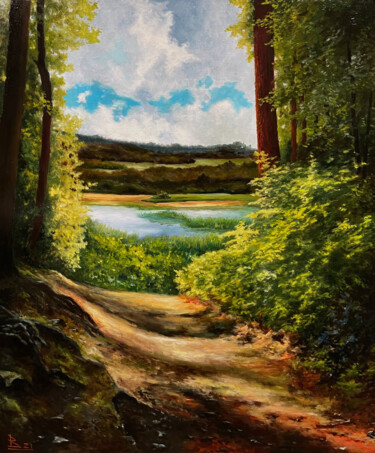 Pintura intitulada "The path" por Oleg Baulin, Obras de arte originais, Óleo