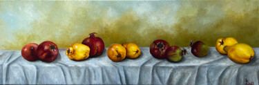 Painting titled "Quinces and pomegra…" by Oleg Baulin, Original Artwork, Oil
