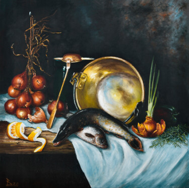 Malerei mit dem Titel "The still life with…" von Oleg Baulin, Original-Kunstwerk, Öl