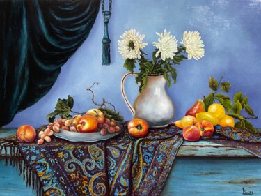 Ζωγραφική με τίτλο "Still life with a s…" από Oleg Baulin, Αυθεντικά έργα τέχνης, Λάδι