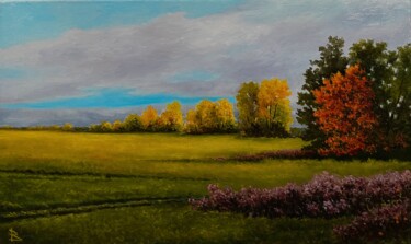 Painting titled "Wide field" by Oleg Baulin, Original Artwork, Oil
