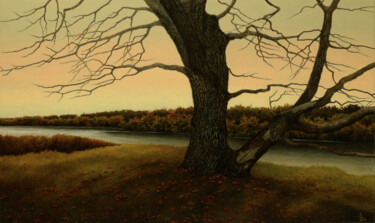 Pittura intitolato "Season. Autumn." da Oleg Baulin, Opera d'arte originale, Olio Montato su Telaio per barella in legno