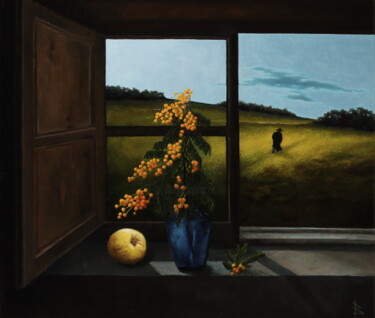 Peinture intitulée "Yellow flowers" par Oleg Baulin, Œuvre d'art originale, Huile