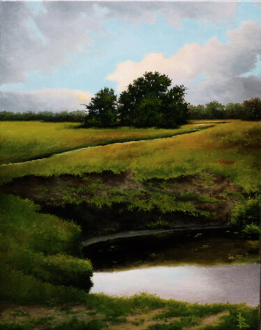 Картина под названием "The ravine" - Oleg Baulin, Подлинное произведение искусства, Масло Установлен на Деревянная рама для…