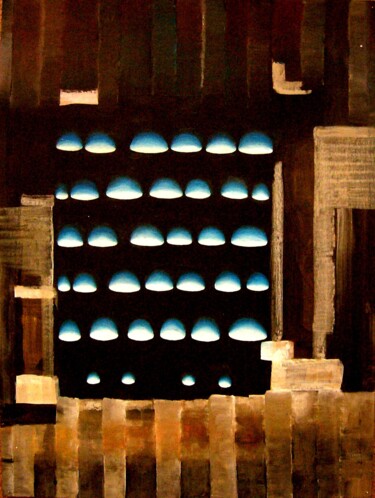 Malerei mit dem Titel "Stadtlichter I" von Oleg Breininger, Original-Kunstwerk, Öl