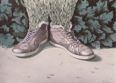 Painting titled "Schuhe" by Oleg Breininger, Original Artwork, Gouache
