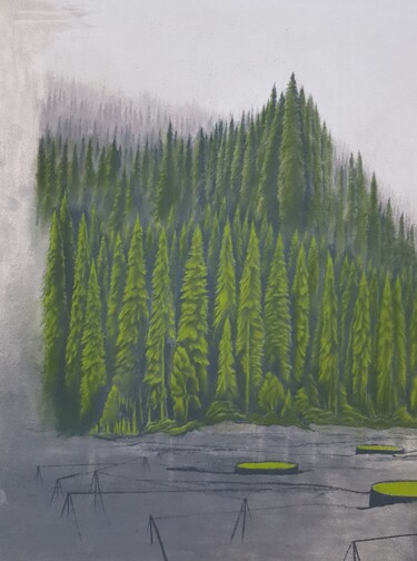 Pittura intitolato "Wald" da Oleg Breininger, Opera d'arte originale, Pastello