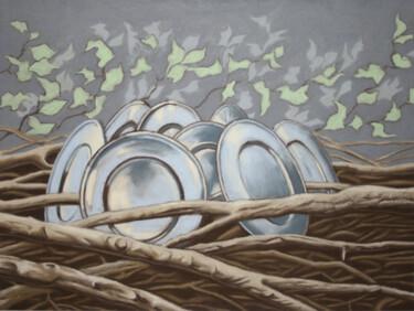 Malerei mit dem Titel "Metallteller 1 _ Me…" von Oleg Breininger, Original-Kunstwerk, Pastell