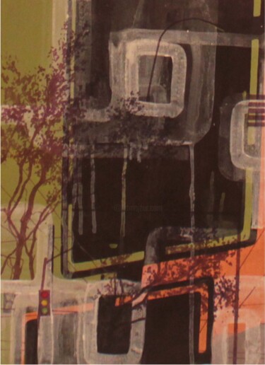 Malerei mit dem Titel "Schilder- Ampel" von Oleg Breininger, Original-Kunstwerk, Öl