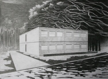 Tekening getiteld "Container" door Oleg Breininger, Origineel Kunstwerk, Potlood