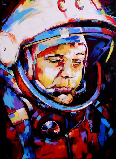 Peinture intitulée "Gagarin" par Oleg Cameira, Œuvre d'art originale, Acrylique