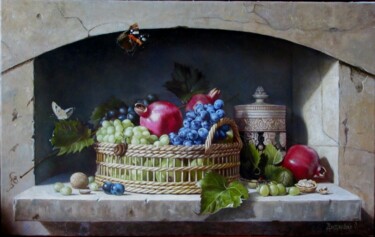 Peinture intitulée ""Корзина с фруктами…" par Олег Дыдышко, Œuvre d'art originale, Huile