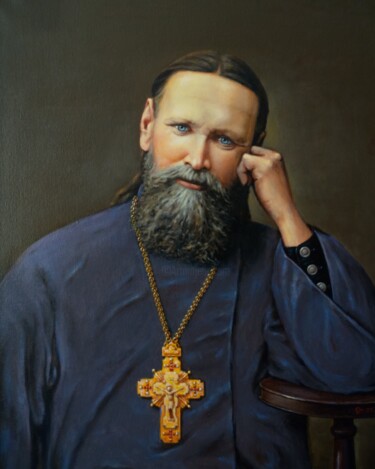 Painting titled "О. Гаврилов. Портре…" by Oleg Gavrilov, Original Artwork, Acrylic