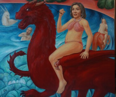 Картина под названием "Купание красного др…" - Oleg Gavrilov, Подлинное произведение искусства, Акрил