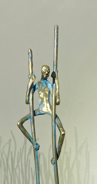Sculptuur getiteld "FEAR HAS BIG EYES" door Oleg Kalashnik, Origineel Kunstwerk, Bronzen