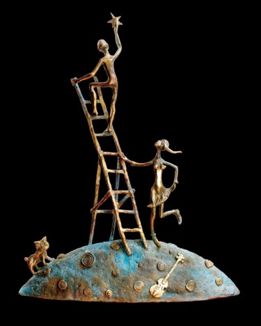 Sculpture intitulée "Star from the sky" par Oleg Kalashnik, Œuvre d'art originale, Bronze