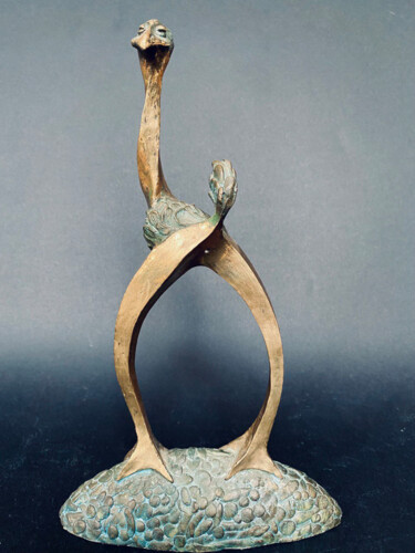 Sculptuur getiteld ""Ostrich" small bro…" door Oleg Kalashnik, Origineel Kunstwerk, Bronzen