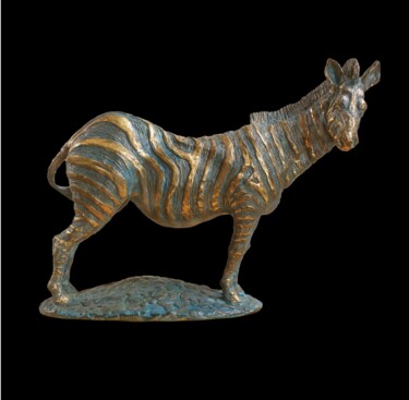 Escultura intitulada "ZEBRA - small bronz…" por Oleg Kalashnik, Obras de arte originais, Bronze