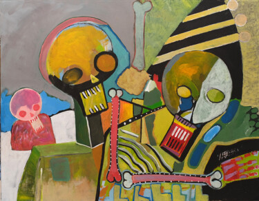Painting titled "two friends" by Oleg Kaplan, Original Artwork, Acrylic