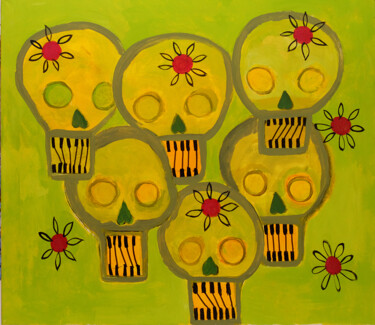 Schilderij getiteld "6 friends" door Oleg Kaplan, Origineel Kunstwerk, Acryl