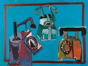 Peinture intitulée "Phones" par Oleg Kaplan, Œuvre d'art originale, Acrylique