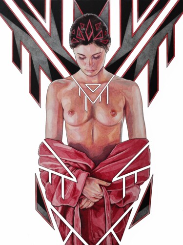 Malerei mit dem Titel "N 3" von Oleg Kaznacheiev, Original-Kunstwerk, Aquarell