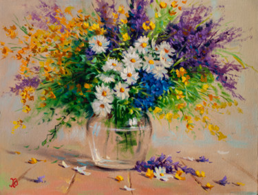 Painting titled "Wildflowers" by Oleg Khoroshilov, Original Artwork, Acrylic