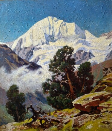 Pintura intitulada "Mountains" por Oleg Khoroshilov, Obras de arte originais, Óleo