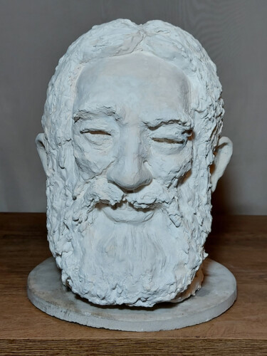 Sculptuur getiteld "An old master" door Oleg Kirnos, Origineel Kunstwerk, Gips
