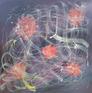 Картина под названием "flower kaleidoscope" - Oleg Kool, Подлинное произведение искусства, Акрил