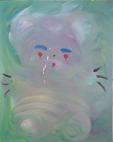Malerei mit dem Titel "crying bear" von Oleg Kool, Original-Kunstwerk, Acryl