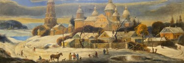 Pintura intitulada "Собор зимой" por Oleg Litvinov, Obras de arte originais, Óleo