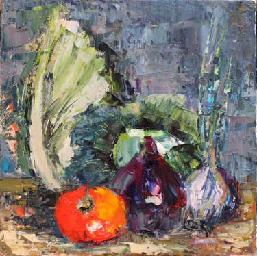 Картина под названием "Still life vegetabl…" - Oleg Sharapanovsky, Подлинное произведение искусства, Масло Установлен на Дер…