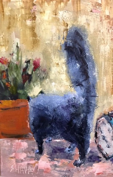 Картина под названием "Cat in wonderland" - Oleg Sharapanovsky, Подлинное произведение искусства, Масло Установлен на Деревя…