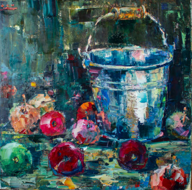 Картина под названием "Still life for the…" - Oleg Sharapanovsky, Подлинное произведение искусства, Масло Установлен на Дере…
