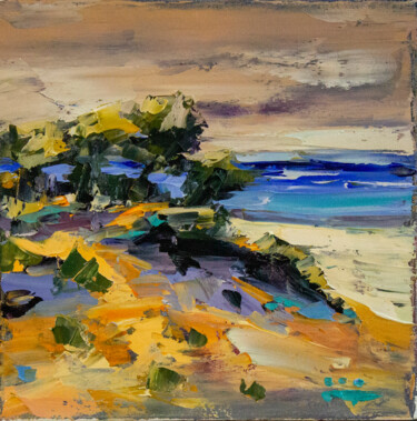 Картина под названием "Seascape. Sandy bea…" - Oleg Sharapanovsky, Подлинное произведение искусства, Масло Установлен на Дер…