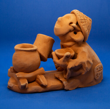 Sculpture titled "Fantasy Kiss: Mythi…" by Oleg Sharapanovsky, Original Artwork, Ceramics