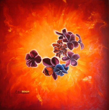 Malerei mit dem Titel "Flowers of Africa." von Oleg Shovkunenko (OLEG SHOVK), Original-Kunstwerk, Öl