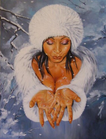 Картина под названием "Nieve caliente." - Oleg Shovkunenko (OLEG SHOVK), Подлинное произведение искусства, Масло